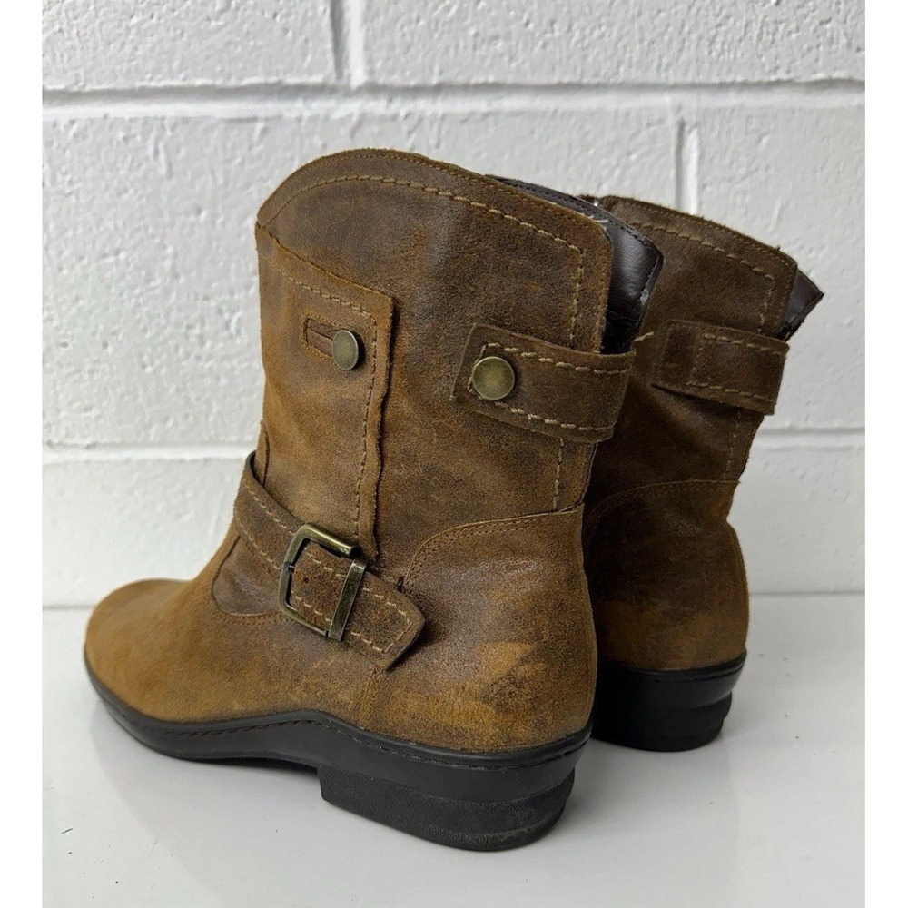 David Tate ankle leather suede Women's brown western boots size 9.5 buckle - Picture 4 of 8